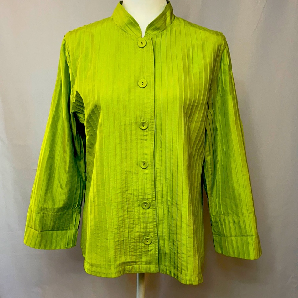 Chico’s Green Pleated Tunic
